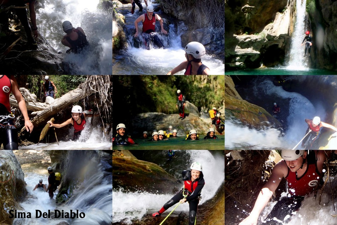 Sima Del Diablo, Rhonda Canyoning on the Costa del Sol, Spain Canyoning in Marbella, Canyoning, climbing and waterfall activities